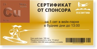 Призовой сертификат бронза